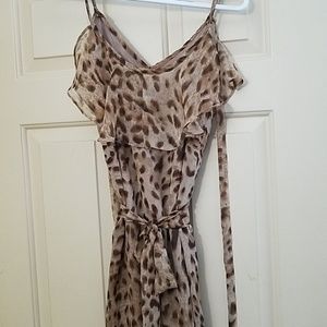 Beulah.. Leopard brown and black sheer dress